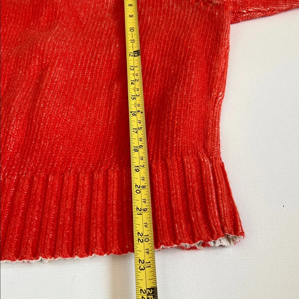 Coldwater Creek Full Zip Vibrant Orange Floral Knit Women’s Sweater - M - Picture 9 of 10